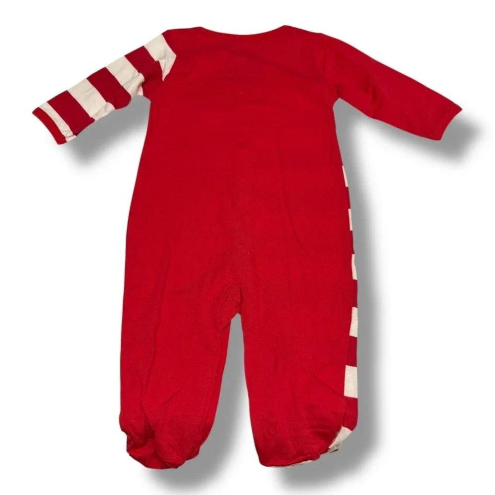 NWT Dr. Seuss by Bumkins Thing 1 Thing 2 Footed Romper 6M Red Stripe 100% Cotton